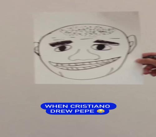 老哥俩经典时刻:C罗给佩佩画的肖像画