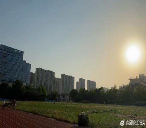 邱彪晒山东队晨练照:520从心开始从心出发成人成才