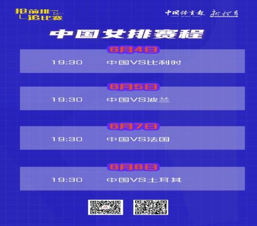 世界女排联赛北京站赛程:中国队6月5日对阵波兰、8日对阵土耳其