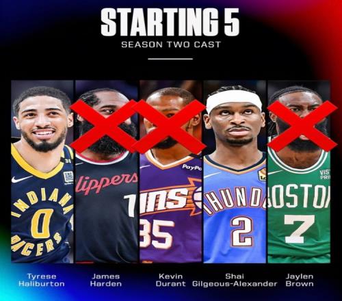 《Starting5》第2季5位球星:SGA已挺进决赛哈利极有可能