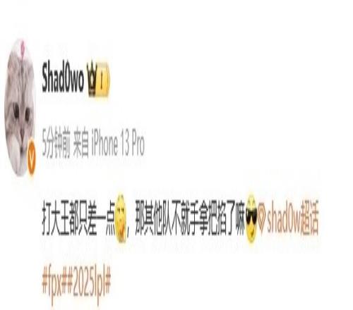 shad0w:打大王都只差一点,那其他队不就手拿把掐了嘛