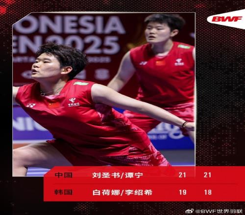 刘圣书谭宁20白荷娜李绍希,挺进印尼羽毛球公开赛女双决赛