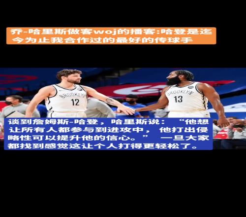 乔哈里斯：哈登是我遇到过的最好传球手