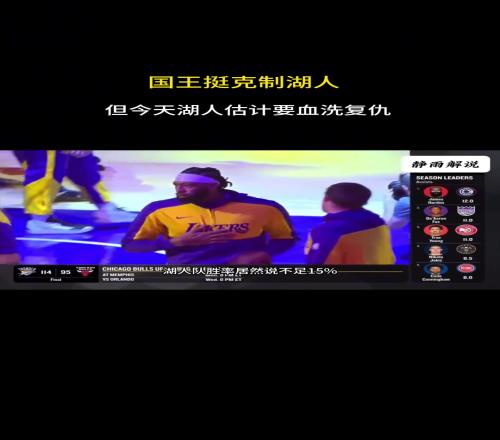懂球啊！徐静雨赛前：国王天克湖人，但今天湖人不可能再输了