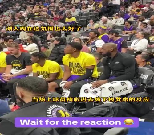 我湖这氛围也太好了！当场上队友精彩表现时，湖人板凳席的反应