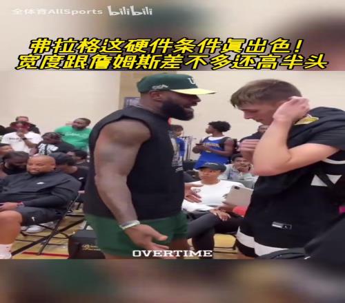 顶级硬件天赋！此前弗拉格和詹姆斯同框，身体条件基本不输啊！