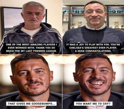 阿扎尔入选英超名人堂，穆帅送祝福：你是我合作过的最佳之一