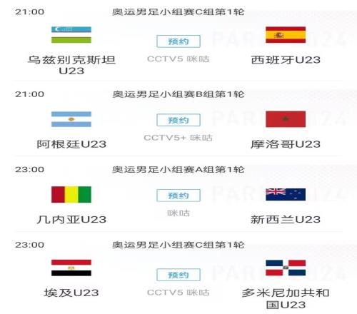 奥运来了！奥运男足明晚开打，西班牙、阿根廷21点分别出战