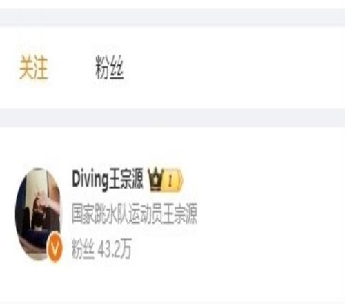 梦幻联动！奥运跳水金牌运动员王宗源与Jiejie微博互相关注