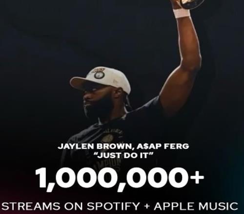 真有货！杰伦布朗单曲《JustDoIt》目前播放量超过100万！