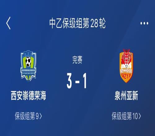 遗憾！泉州亚新中乙垫底降级，福建职业足球的独苗倒下