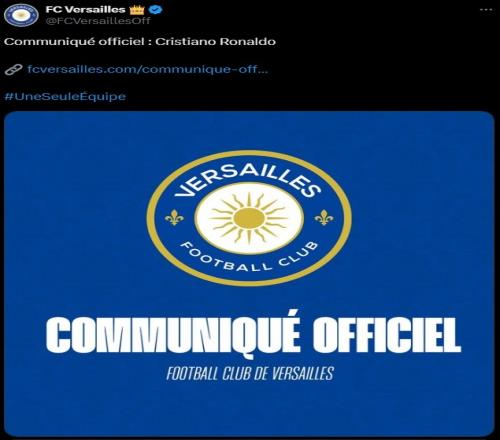 调皮法国凡尔赛FC“官宣”C罗官网正文是“这都信你傻不傻”