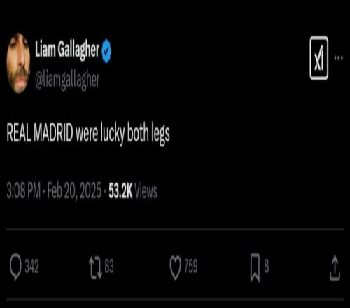 有点不服绿洲主唱：皇马踢曼城的两个回合只是运气好罢了