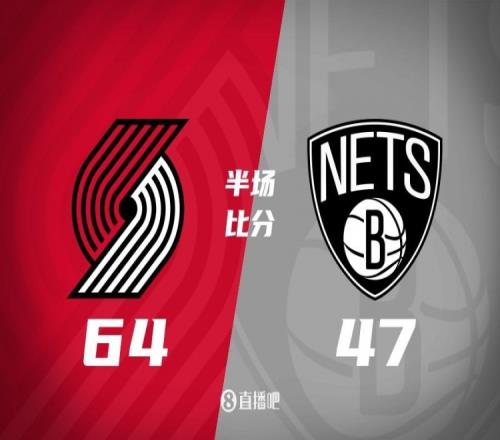 半场战报谢顿夏普8中7砍17分开拓者三人上双6447领先篮网17分