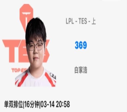 明天能做到么369成队内唯一开启Rank的选手，首局杰斯拿下MVP