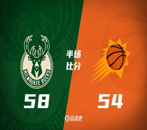 半场战报：杜兰特16分&布克15分5助字母哥15分太阳落后雄鹿4分