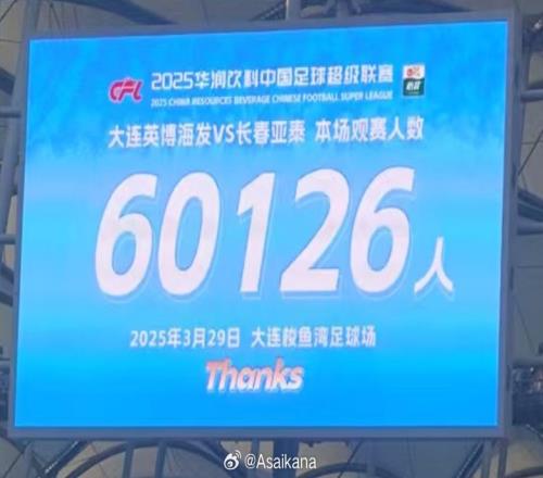 中超历史第二！英博首个中超主场观众60126名仅次2012年南京奥体