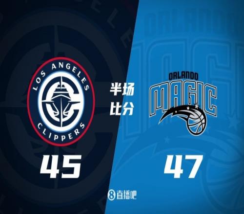 防守大战！魔术165结束上半场4745快船班凯罗16分祖巴茨13+10