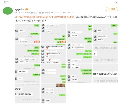 国羽何济霆疑似被女友爆料：痛骂队友、教练、领导，参与赌博