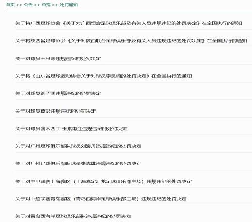 改变！处罚由足协公布变为中足联联合会纪律与道德委员会公布