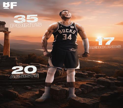 逆天！字母哥19中12爆砍35分17板20助NBA历史第一人！