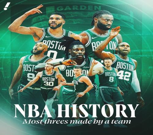绿军单赛季三分命中数达1364打破勇士保持的NBA历史纪录