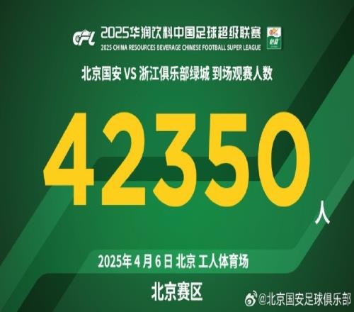 感谢今天到场的42350名球迷，共同见证球队在工体第200场联赛胜利