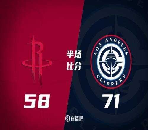 祖巴茨18+8哈登16+6杰伦格林7中2快船半场领先残阵火箭13分