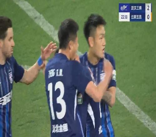 复制粘贴邓涵文助攻双响，汪晋贤头球破门，三镇20领先玉昆