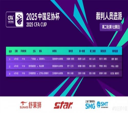 足协杯第二轮第1比赛日裁判：李伟执法兰州陇原竞技vs辽宁铁人