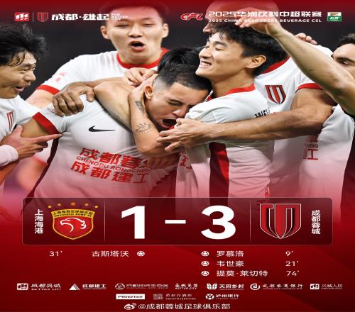 成都蓉城31战胜上海海港！成都，雄起！