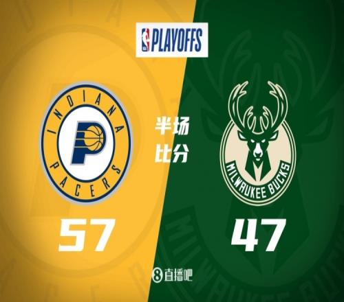 半场战报字母哥17+8利拉德8中1哈利8+8雄鹿落后步行者10分