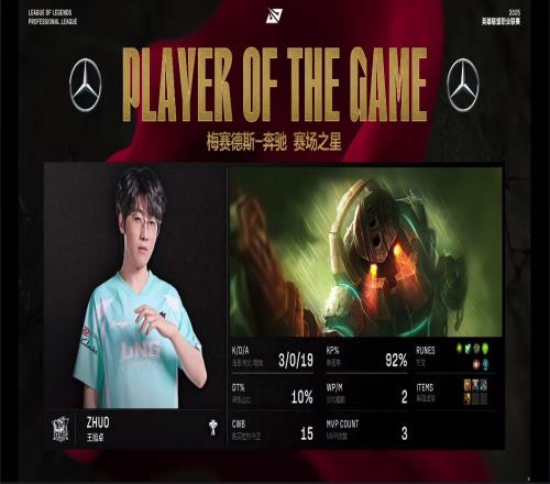 把韩服第一直接勾晕了！Zhuo泰坦完美表现，斩获首局MVP！