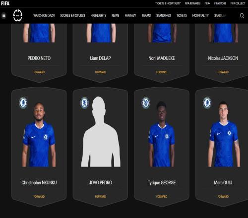 6000万镑强援FIFA宣若昂佩德罗已加入切尔西世俱杯阵容名单