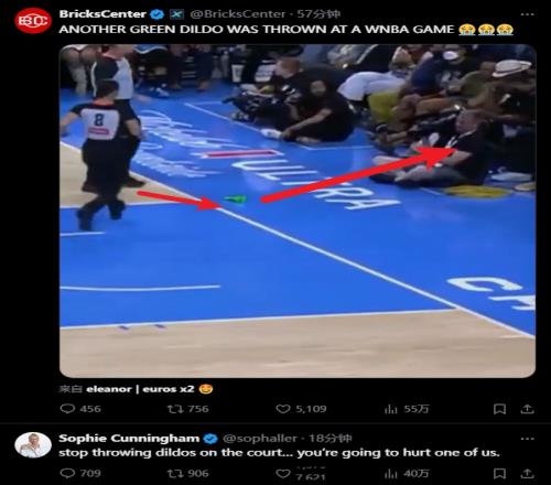 WNBA观众投掷绿色假阳具！里斯调侃对手：你为啥到处乱扔这玩意