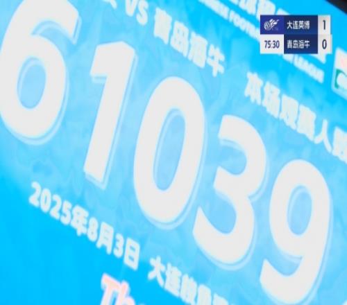 场场6万多！大连英博vs青岛海牛，61039名球迷来到梭鱼湾观战