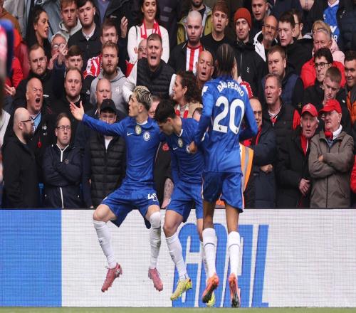 切尔西本赛季已有10位球员破门，与阿森纳并列英超最多