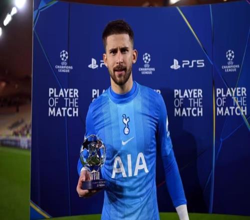 8次扑救力保零封，维卡里奥当选摩纳哥vs热刺全场最佳