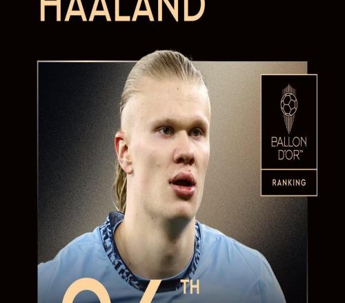 跌出前20！哈兰德金球奖仅排名第26，较去年下降21名