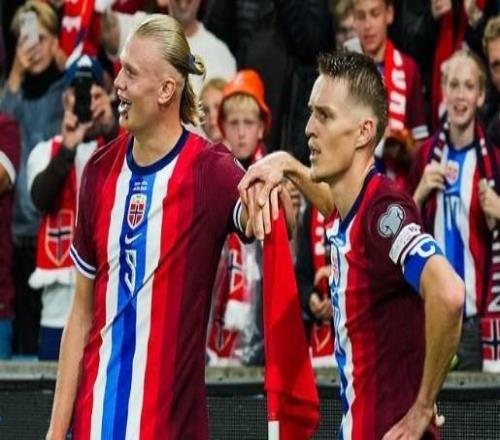 挪威双子星！哈兰德、厄德高包揽欧洲世预赛进球、助攻榜第一