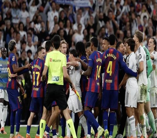 国家德比赛后冲突裁判报告：皇萨各三人因对峙染黄，卢宁染红