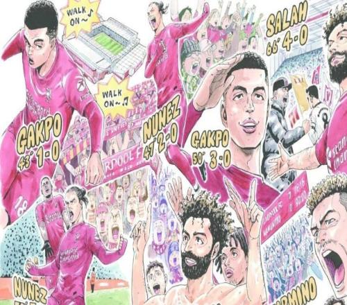 讲谈社发布利物浦70击败曼联漫画，将在安菲尔德展区展览