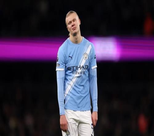 哈兰德全场只有1次射门，为曼城生涯主场踢满全场时并列最少