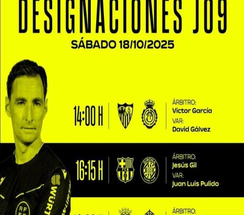 西甲第9轮部分裁判选派：曼萨诺执法巴萨，德布尔戈斯吹马竞