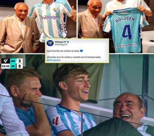 赫伊森观看了马拉加的比赛，并获赠印有自己名字的4号球衣