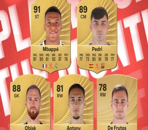 西甲10月最佳候选：姆巴佩连续3个月入围，安东尼在列