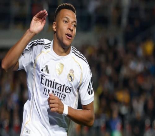 姆巴佩本赛季西甲前9轮进10球，皇马近70年仅4人做到