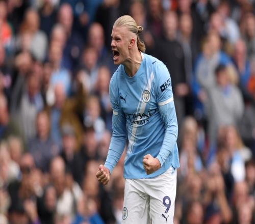 哈兰德本赛季8场英超进球上双，成历史第三！前面两次也是他