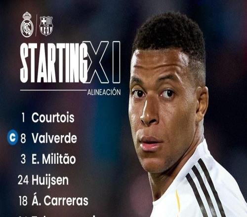 25岁15天，皇马派出了近20个赛季国家德比中最年轻首发阵容