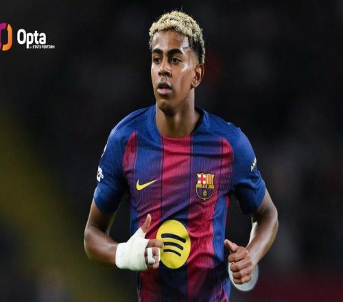 18岁100天，亚马尔是欧冠达到25次出场最年轻的球员